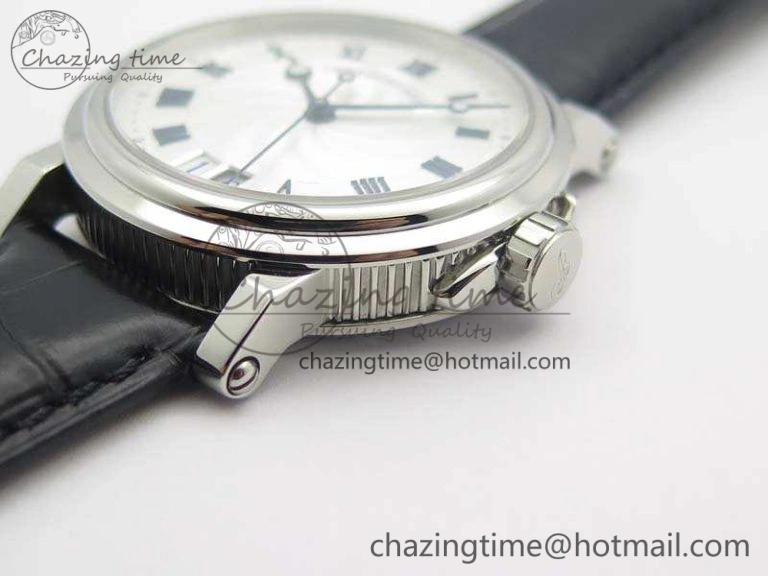 Marine 5222 SS HGF 1:1 Best Edition White Dial On Leather Strap Asian Cal.517GG (Free Rubber Strap)