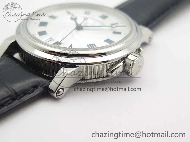 Marine 5222 SS HGF 1:1 Best Edition White Dial On Leather Strap Asian Cal.517GG (Free Rubber Strap)
