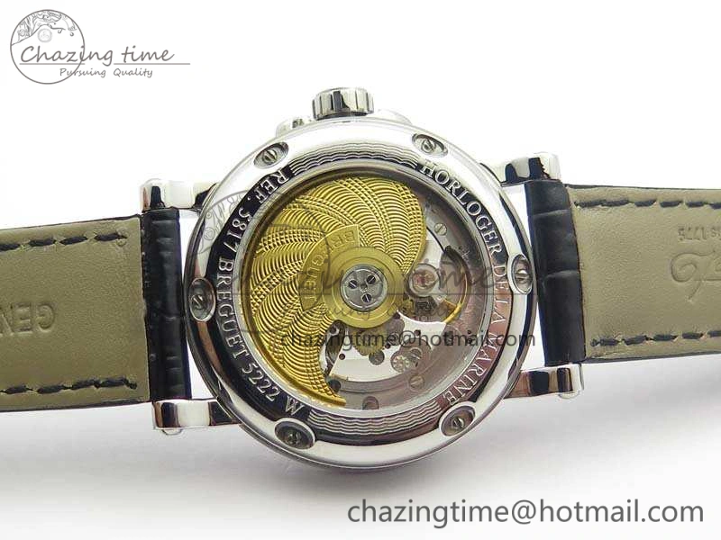 Marine 5222 SS HGF 1:1 Best Edition White Dial On Leather Strap Asian Cal.517GG (Free Rubber Strap)
