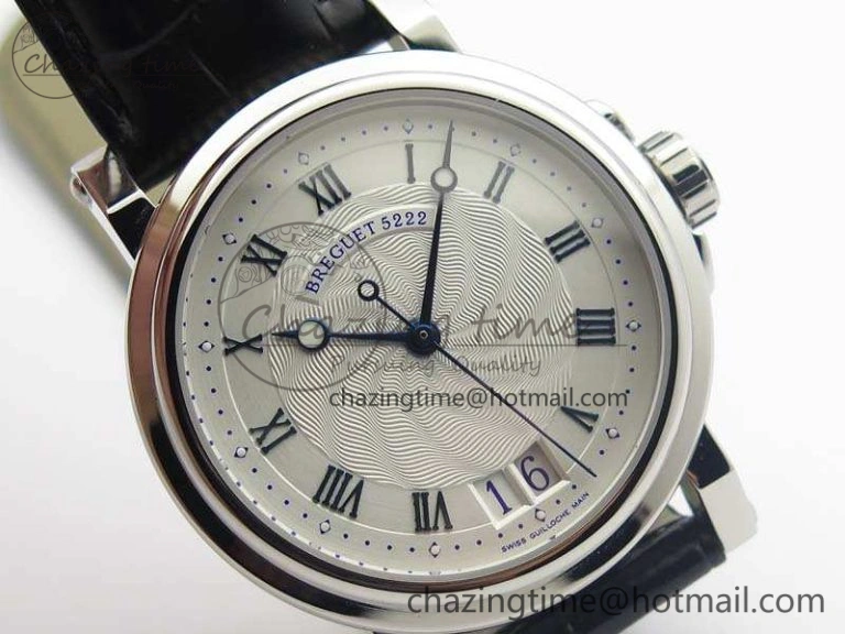Marine 5222 SS HGF 1:1 Best Edition White Dial On Leather Strap Asian Cal.517GG (Free Rubber Strap)