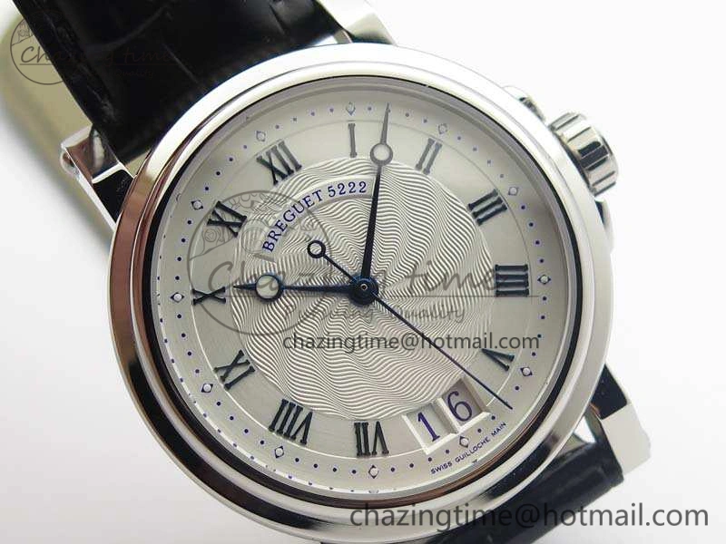 Marine 5222 SS HGF 1:1 Best Edition White Dial On Leather Strap Asian Cal.517GG (Free Rubber Strap)