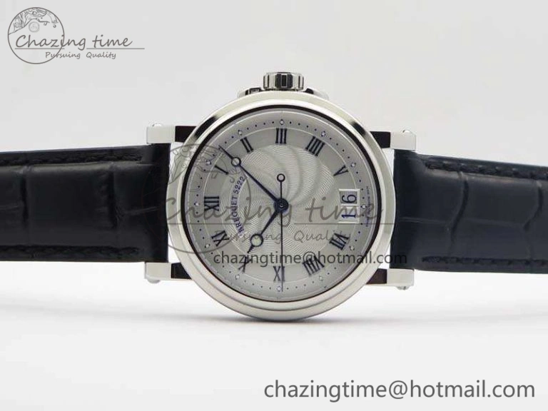 Marine 5222 SS HGF 1:1 Best Edition White Dial On Leather Strap Asian Cal.517GG (Free Rubber Strap)
