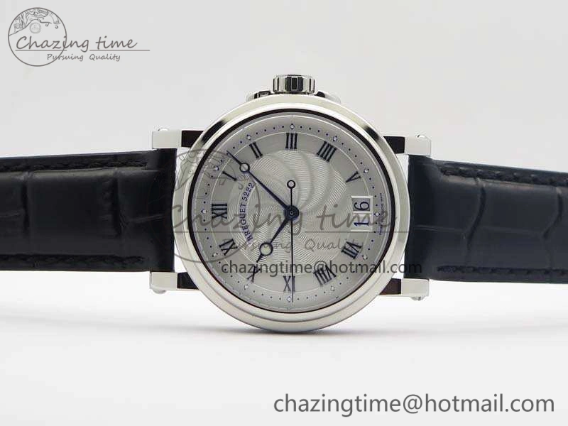 Marine 5222 SS HGF 1:1 Best Edition White Dial On Leather Strap Asian Cal.517GG (Free Rubber Strap)