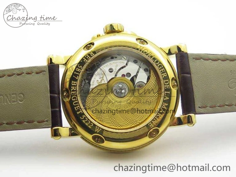 Marine 5222 YG HGF 1:1 Best Edition White Dial On Leather Strap Asian Cal.517GG (Free Rubber Strap)