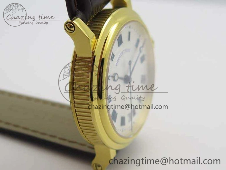 Marine 5222 YG HGF 1:1 Best Edition White Dial On Leather Strap Asian Cal.517GG (Free Rubber Strap)