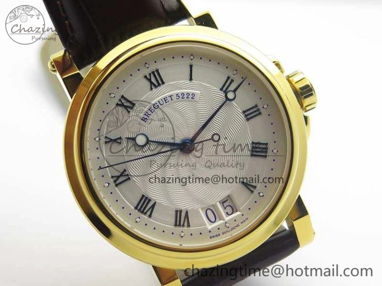 Marine 5222 YG HGF 1:1 Best Edition White Dial On Leather Strap Asian Cal.517GG (Free Rubber Strap)