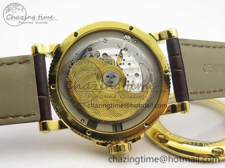 Marine 5222 YG HGF 1:1 Best Edition White Dial On Leather Strap Asian Cal.517GG (Free Rubber Strap)