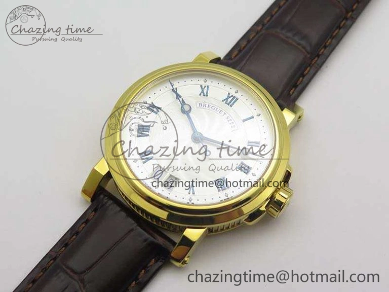 Marine 5222 YG HGF 1:1 Best Edition White Dial On Leather Strap Asian Cal.517GG (Free Rubber Strap)