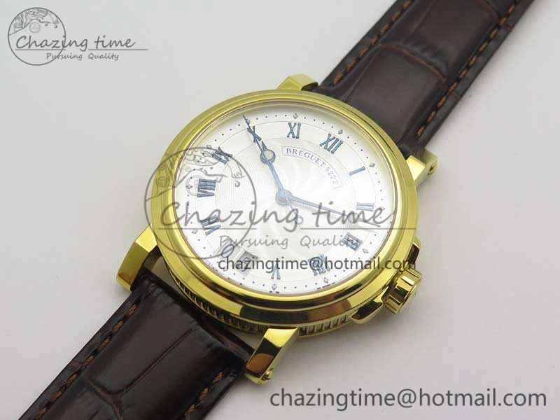 Marine 5222 YG HGF 1:1 Best Edition White Dial On Leather Strap Asian Cal.517GG (Free Rubber Strap)