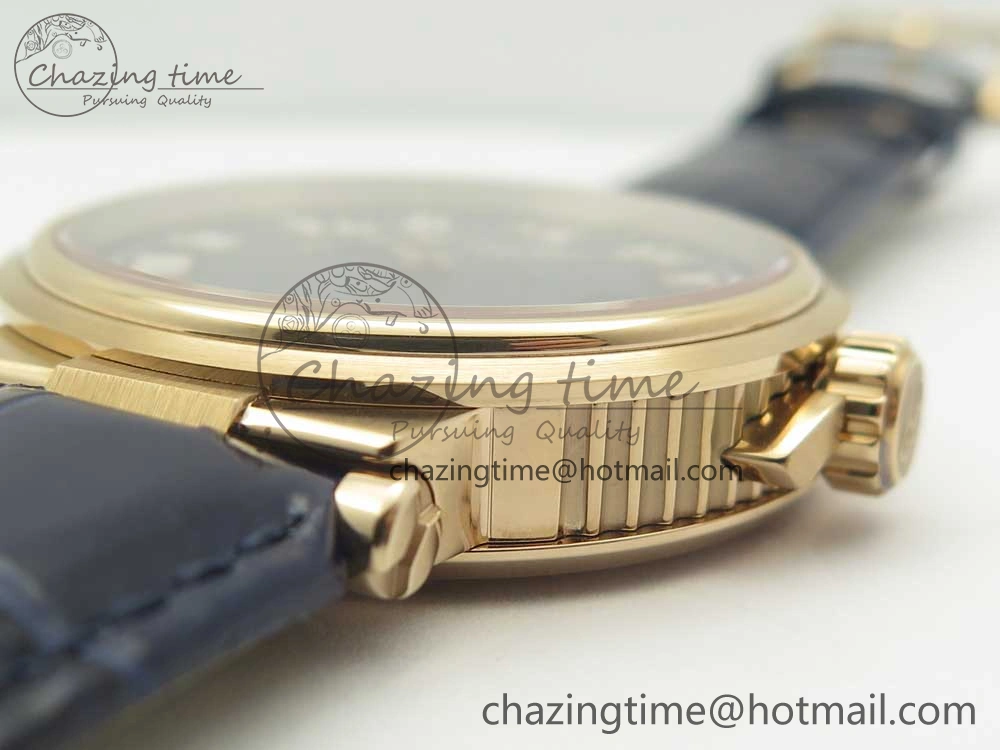 Marine 5517 RG V9F 1:1 Best Edition Blue Dial on Blue Leather Strap A23J