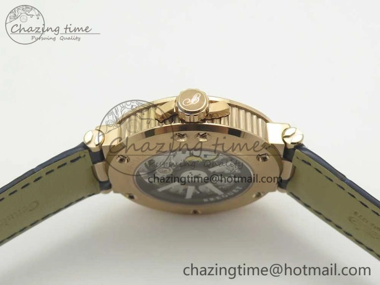 Marine 5517 RG V9F 1:1 Best Edition Blue Dial on Blue Leather Strap A23J