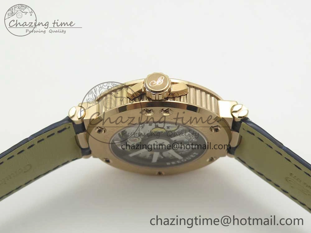Marine 5517 RG V9F 1:1 Best Edition Blue Dial on Blue Leather Strap A23J