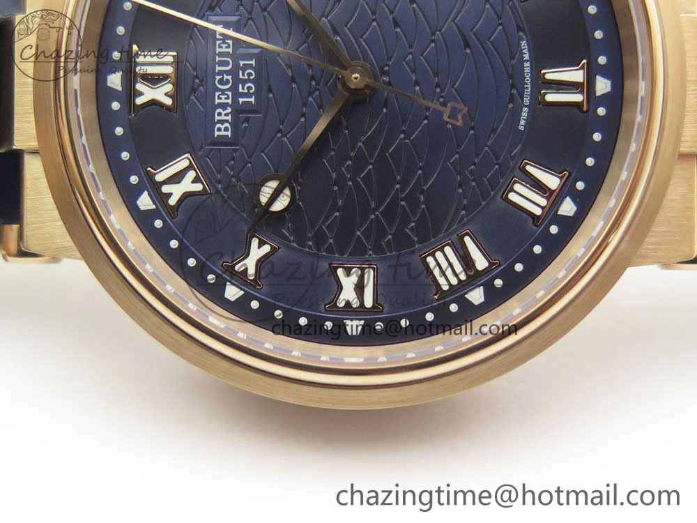 Marine 5517 RG V9F 1:1 Best Edition Blue Dial on Blue Leather Strap A23J
