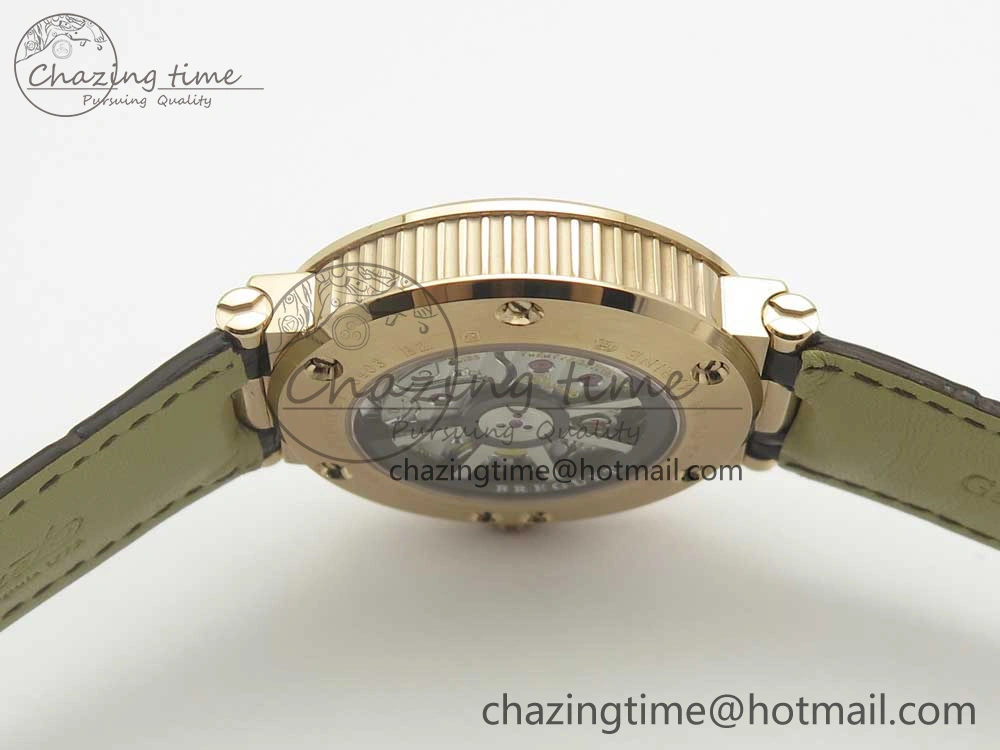 Marine 5517 RG V9F 1:1 Best Edition Gold Textured Dial on Brown Leather Strap A23J