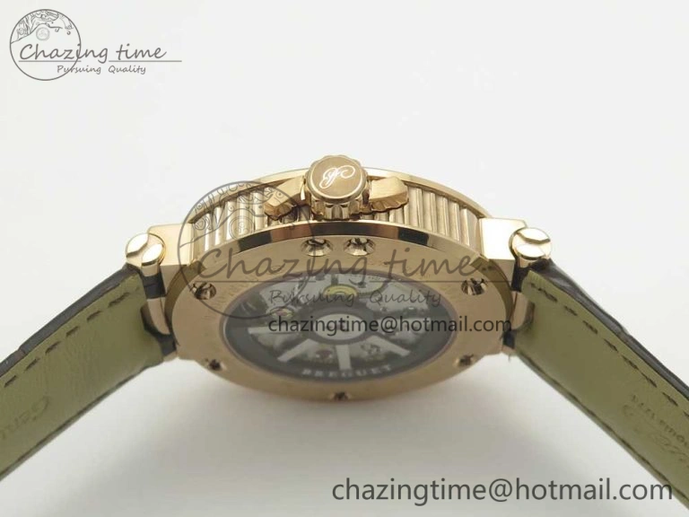 Marine 5517 RG V9F 1:1 Best Edition Gold Textured Dial on Brown Leather Strap A23J