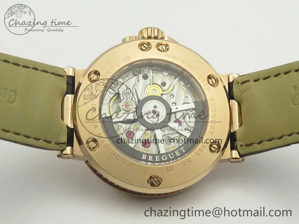 Marine 5517 RG V9F 1:1 Best Edition Gold Textured Dial on Brown Leather Strap A23J
