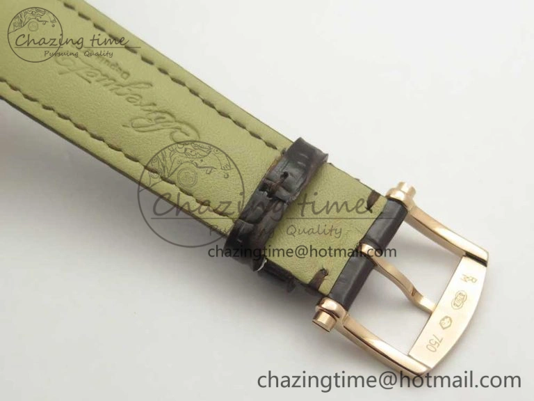 Marine 5517 RG V9F 1:1 Best Edition Gold Textured Dial on Brown Leather Strap A23J