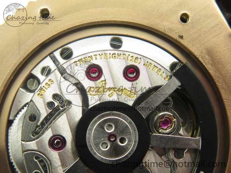 Marine 5517 RG V9F 1:1 Best Edition Gold Textured Dial on Brown Leather Strap A23J