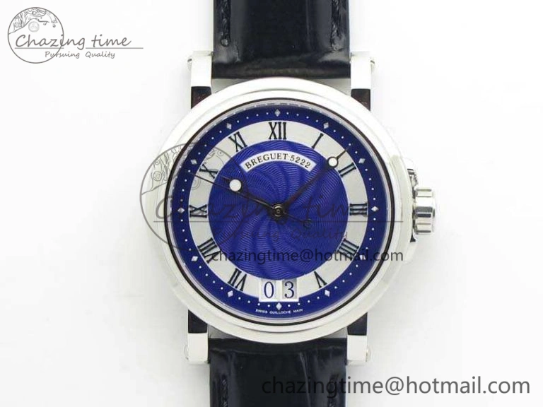 Marine 5517 SS V9F 1:1 Best Edition Blue Dial on Blue Leather Strap A23J