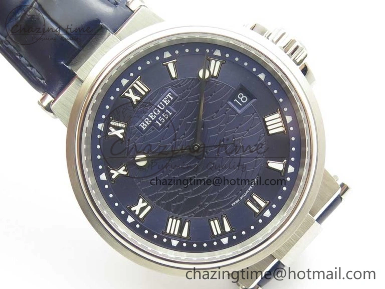 Marine 5517 SS V9F 1:1 Best Edition Blue Dial on Blue Leather Strap A23J