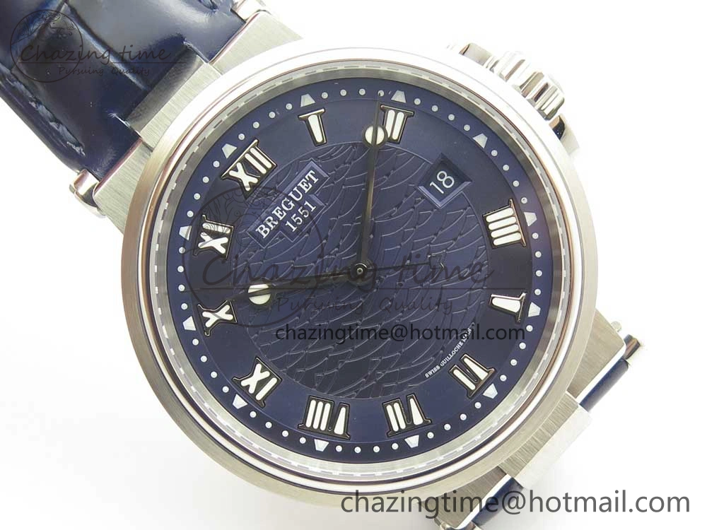 Marine 5517 SS V9F 1:1 Best Edition Blue Dial on Blue Leather Strap A23J