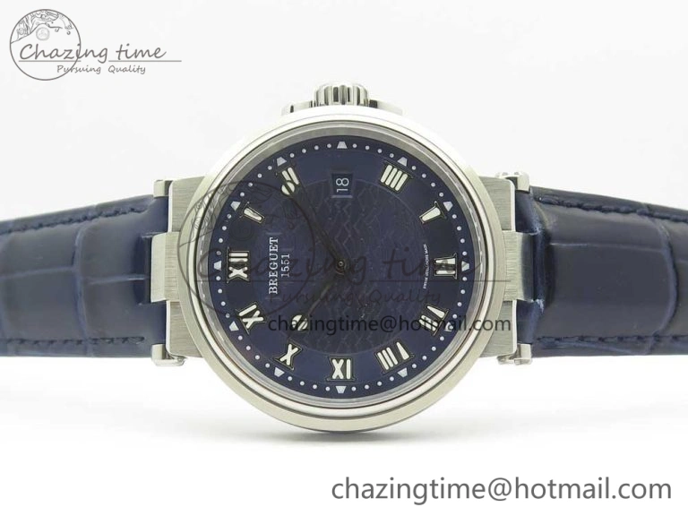 Marine 5517 SS V9F 1:1 Best Edition Blue Dial on Blue Leather Strap A23J