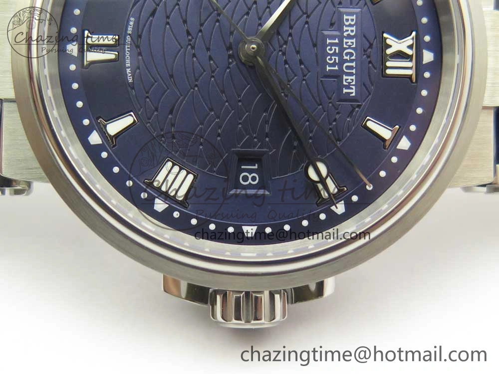 Marine 5517 SS V9F 1:1 Best Edition Blue Dial on Blue Leather Strap A23J