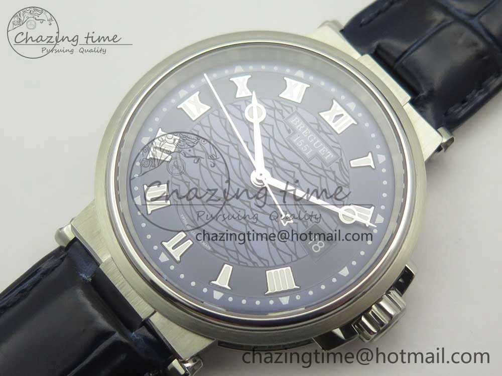 Marine 5517 SS V9F 1:1 Best Edition Blue Dial on Blue Leather Strap A23J