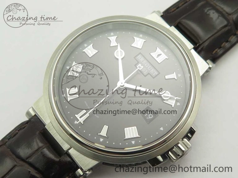 Marine 5517 SS V9F 1:1 Best Edition Brown Dial on Brown Leather Strap A23J