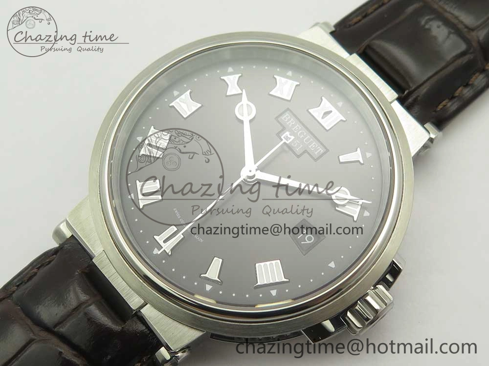 Marine 5517 SS V9F 1:1 Best Edition Brown Dial on Brown Leather Strap A23J