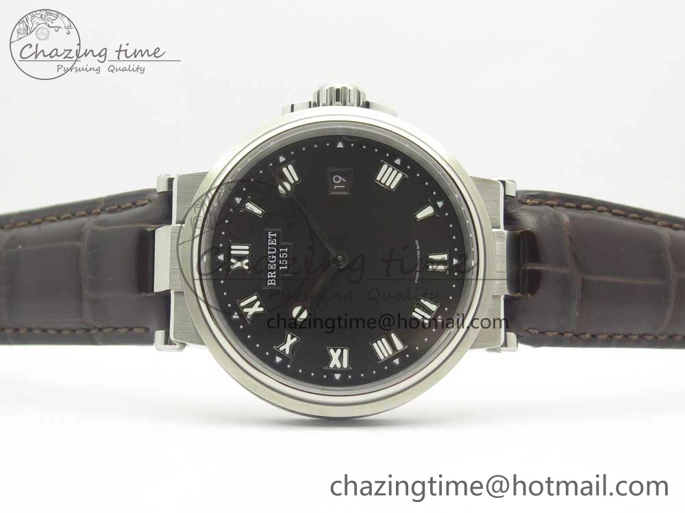 Marine 5517 SS V9F 1:1 Best Edition Brown Dial on Brown Leather Strap A23J