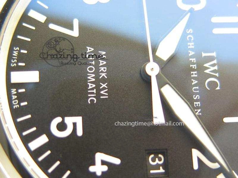 Mark XVI 1:1 Best Edition MK Maker SS Black Dial A2892 On Black Leather Strap
