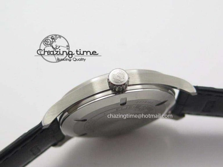 Mark XVI 1:1 Best Edition MK Maker SS Black Dial A2892 On Black Leather Strap