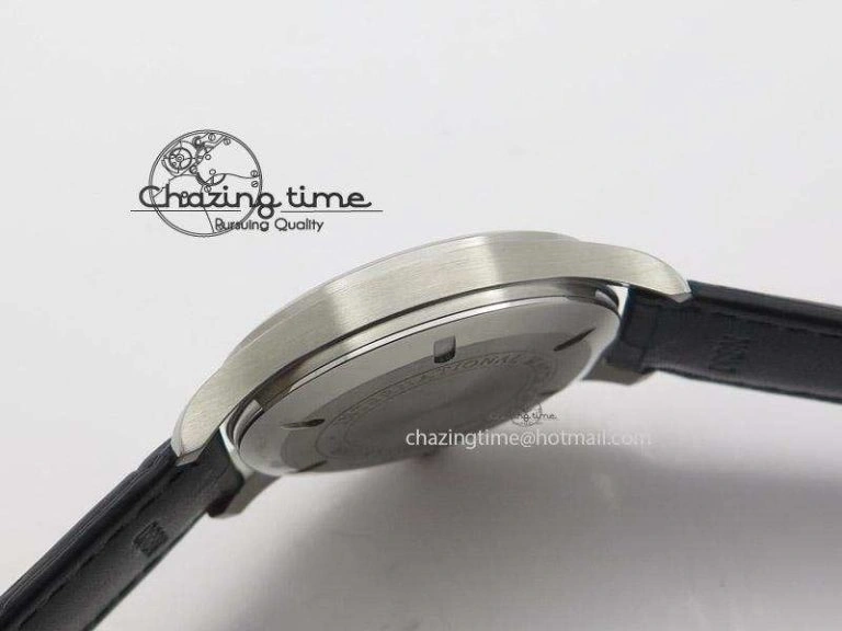 Mark XVI 1:1 Best Edition MK Maker SS Black Dial A2892 On Black Leather Strap