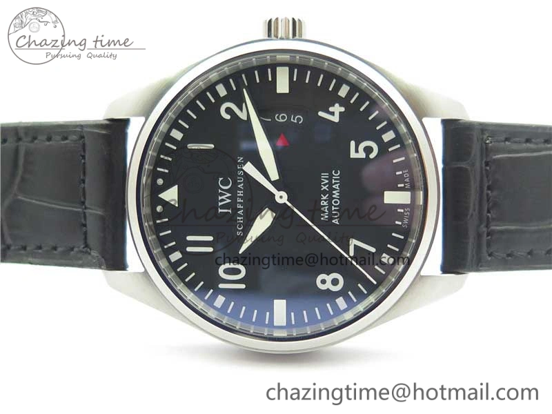 Mark XVII IW326501 FKF 1:1 Best Edition Black Dial on Black Leather Strap