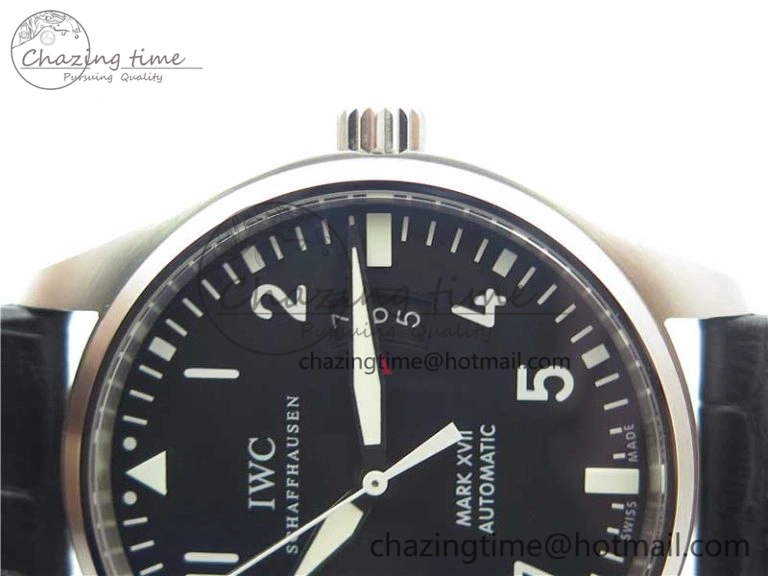 Mark XVII IW326501 FKF 1:1 Best Edition Black Dial on Black Leather Strap