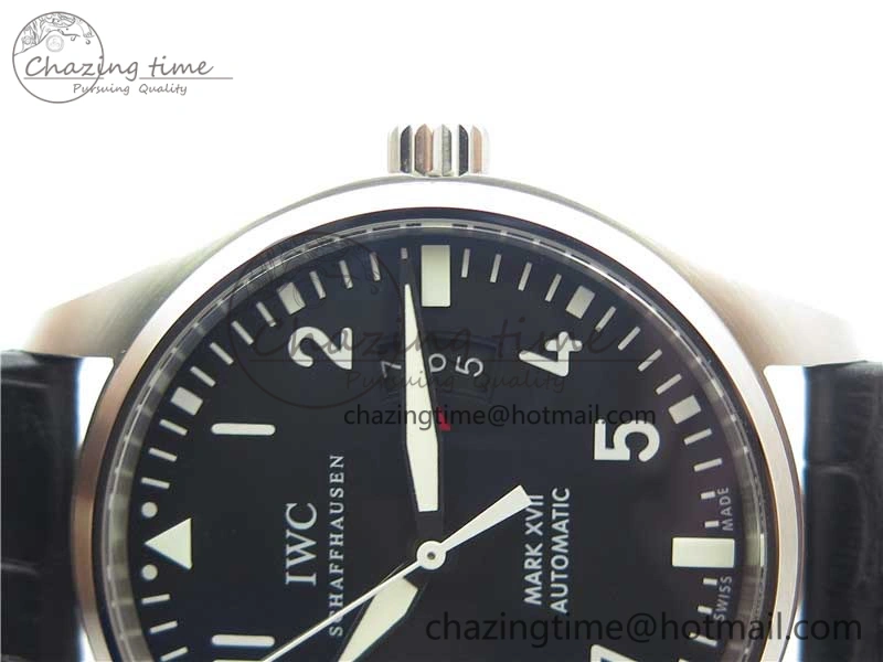Mark XVII IW326501 FKF 1:1 Best Edition Black Dial on Black Leather Strap
