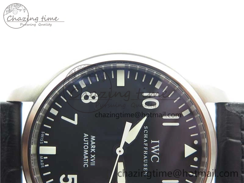 Mark XVII IW326501 FKF 1:1 Best Edition Black Dial on Black Leather Strap