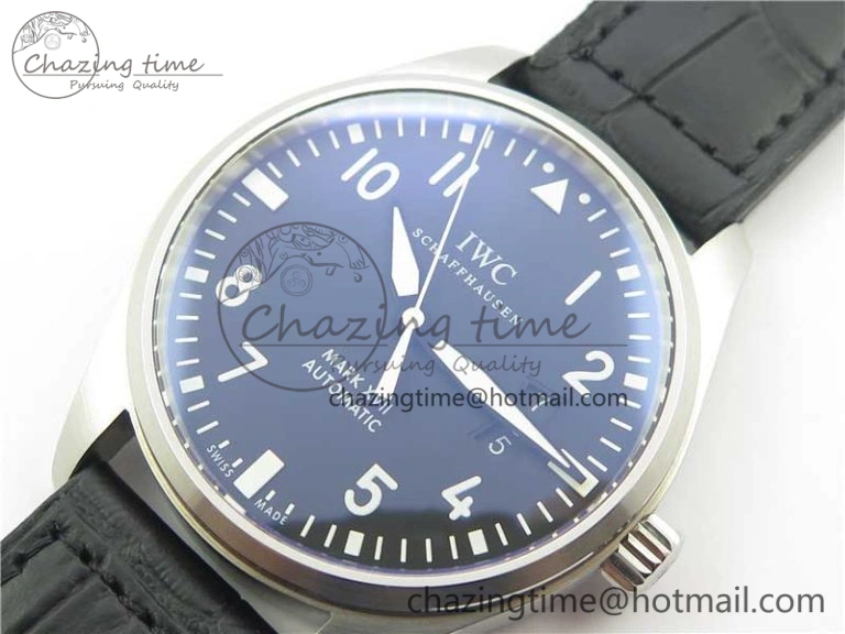 Mark XVII IW326501 FKF 1:1 Best Edition Black Dial on Black Leather Strap