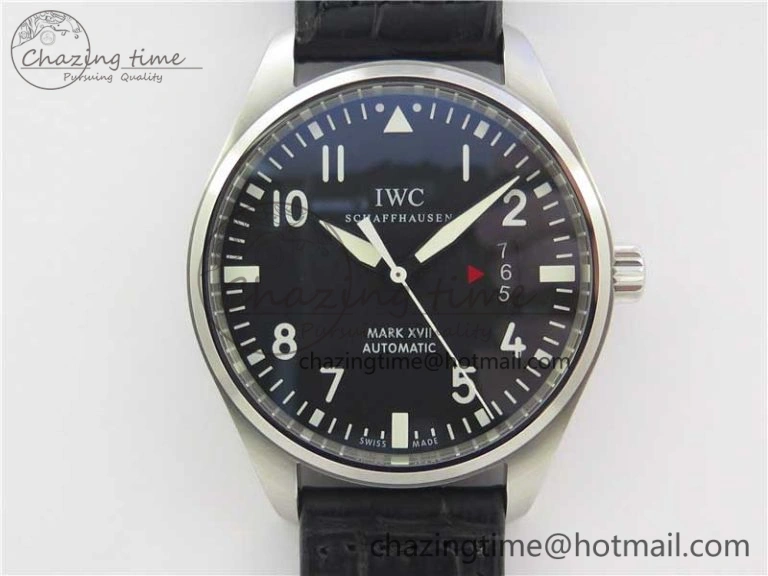 Mark XVII IW326501 FKF 1:1 Best Edition Black Dial on Black Leather Strap