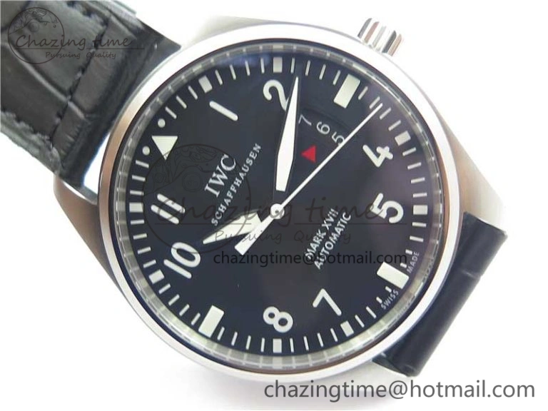 Mark XVII IW326501 FKF 1:1 Best Edition Black Dial on Black Leather Strap