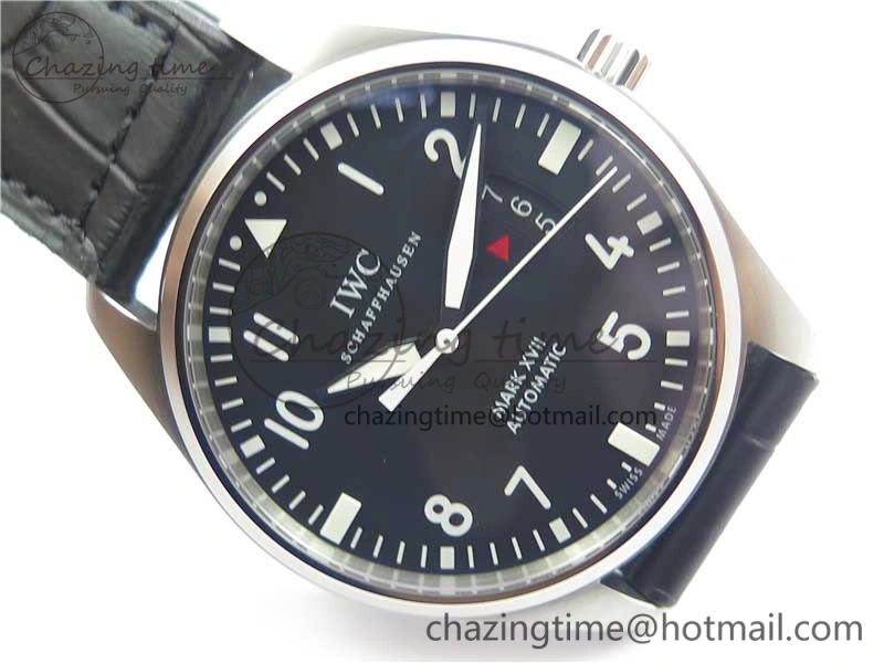 Mark XVII IW326501 FKF 1:1 Best Edition Black Dial on Black Leather Strap