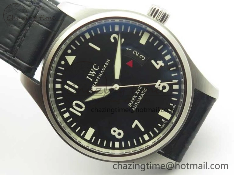 Mark XVII IW326501 MKS 1:1 Best Edition Black Dial On Black Leather Strap MIYOTA 9015 V2