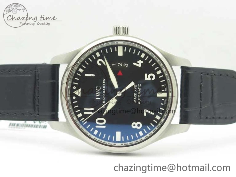Mark XVII IW326501 MKS 1:1 Best Edition Black Dial On Black Leather Strap MIYOTA 9015 V2