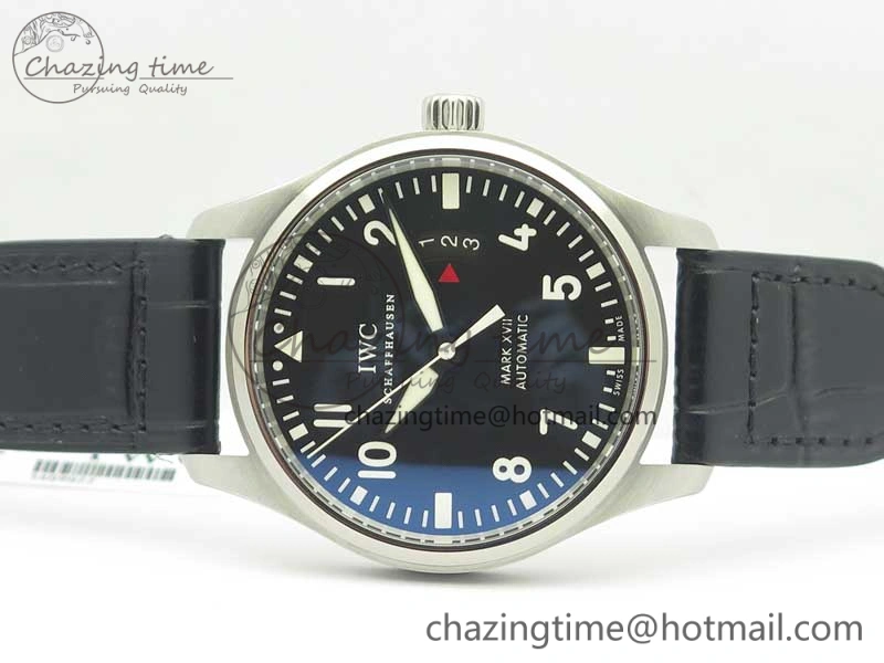 Mark XVII IW326501 MKS 1:1 Best Edition Black Dial On Black Leather Strap MIYOTA 9015 V2