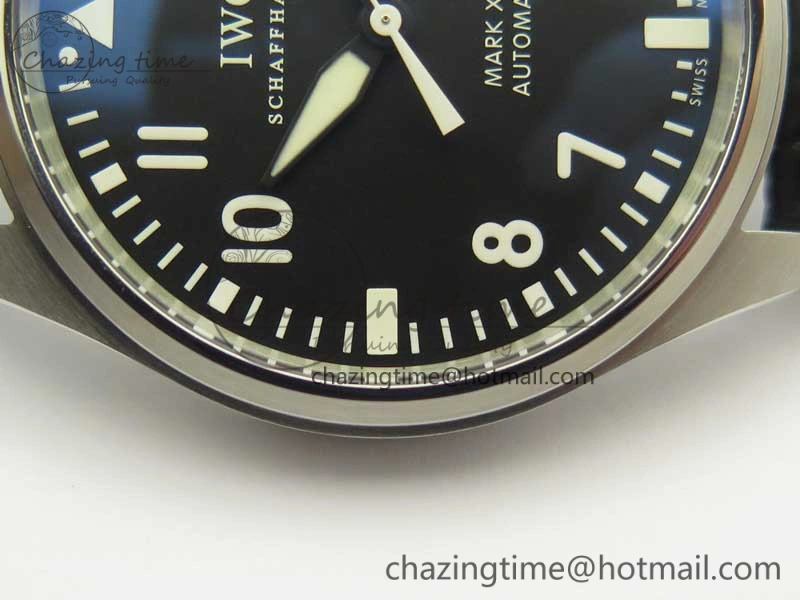 Mark XVII IW326501 MKS 1:1 Best Edition Black Dial On Black Leather Strap MIYOTA 9015 V2