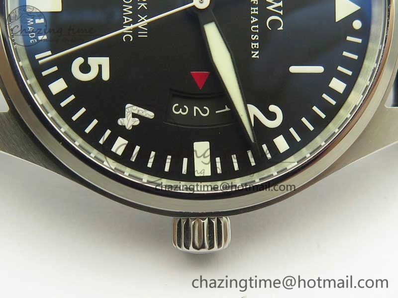 Mark XVII IW326501 MKS 1:1 Best Edition Black Dial On Black Leather Strap MIYOTA 9015 V2