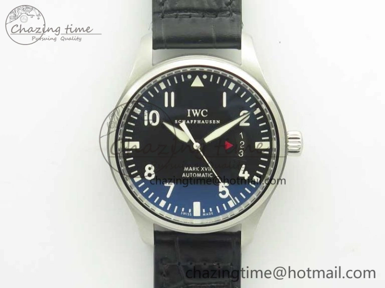 Mark XVII IW326501 MKS 1:1 Best Edition Black Dial On Black Leather Strap MIYOTA 9015 V2