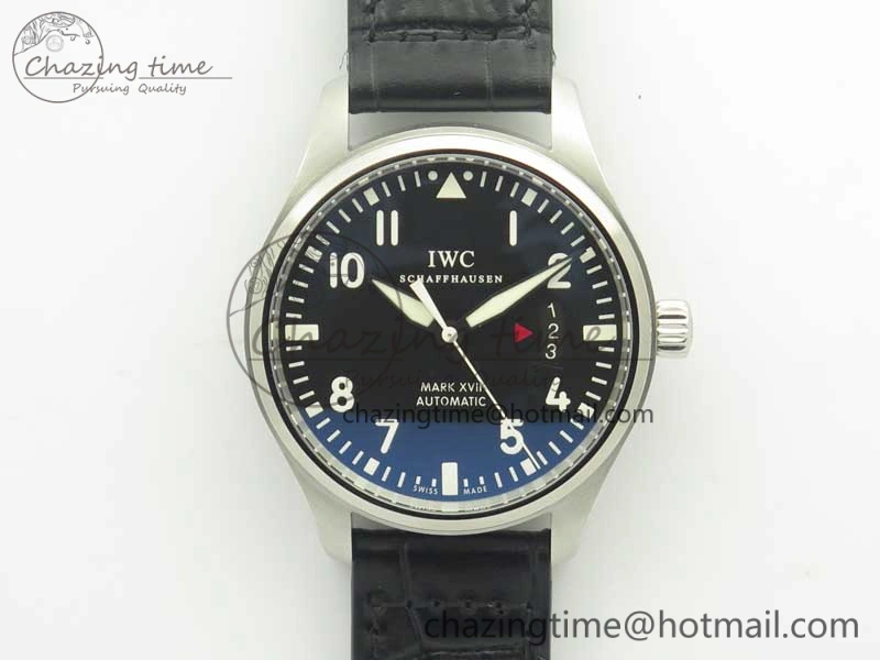 Mark XVII IW326501 MKS 1:1 Best Edition Black Dial On Black Leather Strap MIYOTA 9015 V2