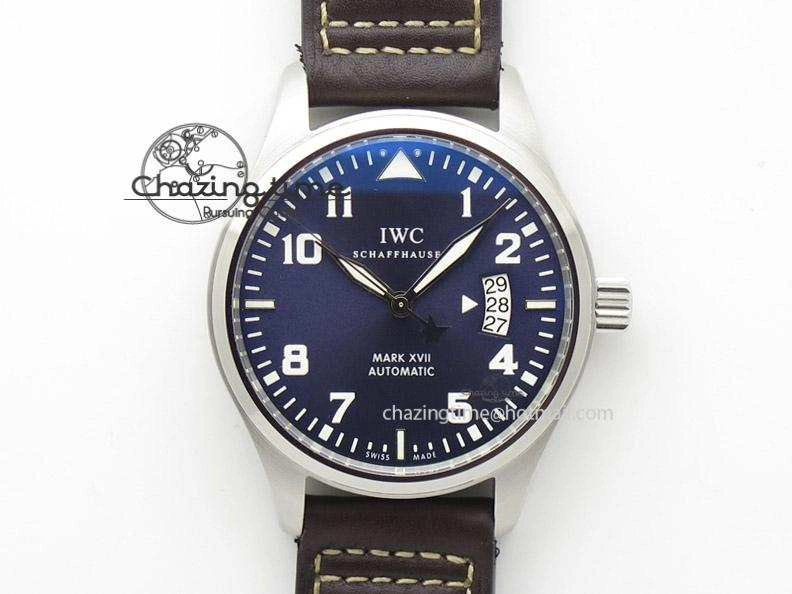 Mark XVII Le Petit Prince MK Maker 1:1 Best Edition SS Blue Dial A2892 On Brown Leather Strap